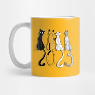 2023 Happy New Year Cats Mug